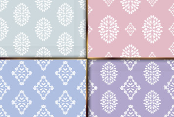 Seamless damask pastele pattern wallpaper. Vintage decor in Victorian style.