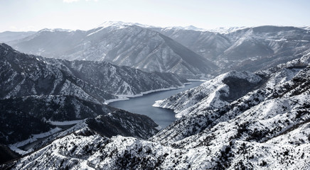 Beautiful mountains and Kozjak lake near Skopje in Macedonia