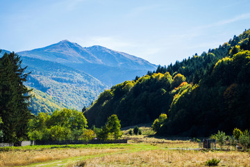  Fagaras mountains landscape, Sambata de Sus, Romania.