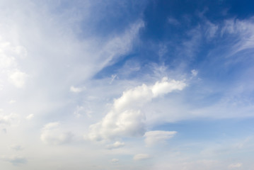 Background of sky with cirrus and cumulus clouds