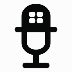 New microphone icon isolated minimal single flat linear icon for application and info-graphic. Commercial line vector icon for websites and mobile minimalistic flat design.