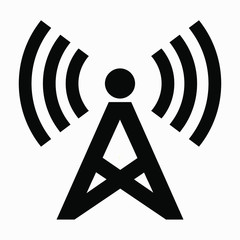New antenna icon vector set or wireless communication, isolated minimal single flat linear icon for application and info-graphic. Commercial line vector icon for websites and mobile minimalistic flat 