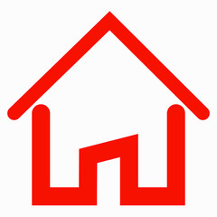 Red Home Vector isolated minimal single flat linear icon for application and info-graphic. Commercial line vector icon for websites and mobile minimalistic flat design.