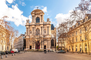 Fototapeta na wymiar Paris, France. January 27, 2012. Saint-Gervais-Saint-Protais is located in the 4th arrondissement of Paris.