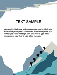 blank certificate form for climbers. climbers climb the mountain. vertical letter format.