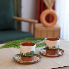 turkish coffee in ceramic cups