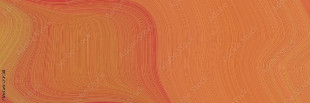 Leinwandbilder elegant decorative horizontal canvas with bronze, peru and moderate red colors. fluid curved lines w