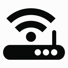 New router modem icon vector design template isolated minimal single flat linear icon for application and info-graphic. Commercial line vector icon for websites and mobile minimalistic flat design.