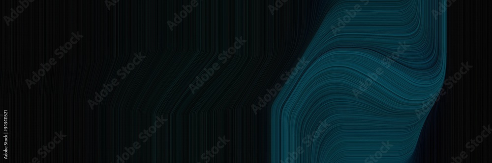 Poster elegant moving designed horizontal banner with black, dark slate gray and very dark blue colors. flu