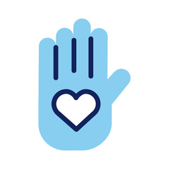 hand lifting heart insurance line and fill style