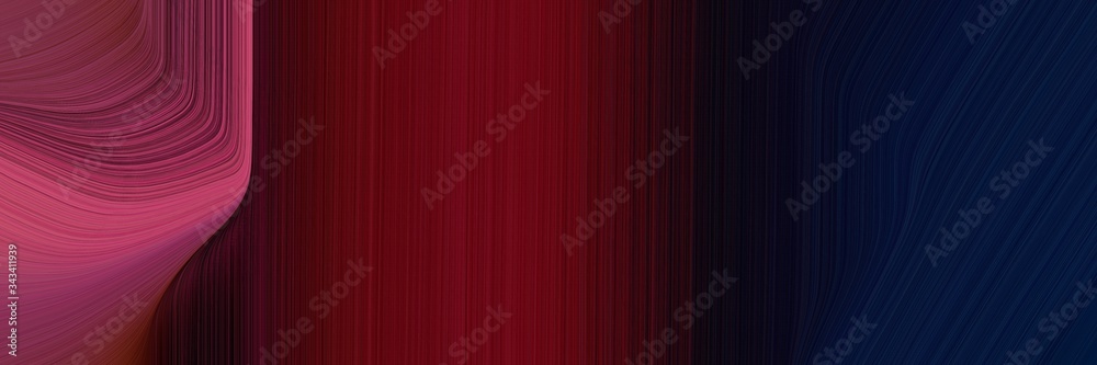 Poster elegant colorful canvas with very dark blue, moderate pink and dark red colors. fluid curved flowing