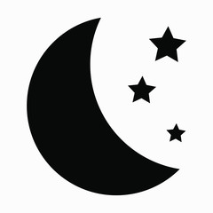 Dark Moon and stars icon isolated minimal single flat linear icon for application and info-graphic. Commercial line vector icon for websites and mobile minimalistic flat design.