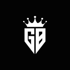 GB logo monogram emblem style with crown shape design template
