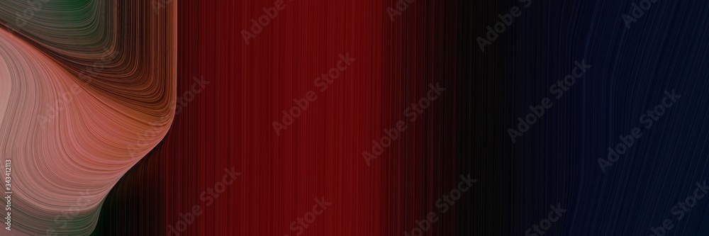 Aufkleber elegant colorful horizontal card with very dark pink, black and pastel brown colors. fluid curved li
