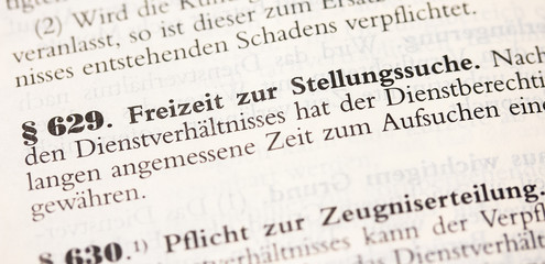Naklejka premium Freizeit zur Stellensuche, Stellungssuche, § 629 BGB