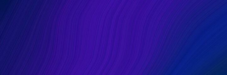 Obraz premium elegant surreal card with midnight blue and indigo colors. fluid curved flowing waves and curves