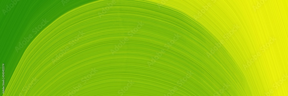Poster elegant modern header design with yellow green, gold and forest green colors. fluid curved lines with dynamic flowing waves and curves