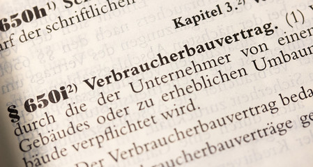 Verbraucherbauvertrag in &sect; 650i BGB, Bauvertrag