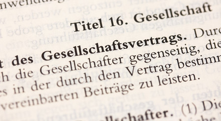 Gesellschaftsvertrag in &sect; 705 BGB zur GbR, Gesellschaft b&uuml;rgerlichen Rechts