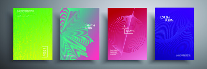 Abstract cover vector illustration. Future geometric design. Collection of templates for brochures, posters, covers, notebooks, magazines, banners, flyers and cards.