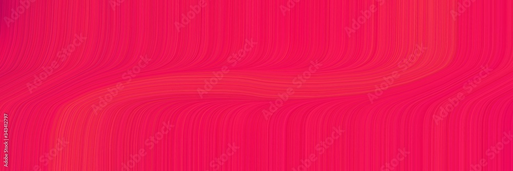 Aufkleber elegant colorful horizontal canvas with crimson, tomato and bright pink colors. fluid curved lines with dynamic flowing waves and curves