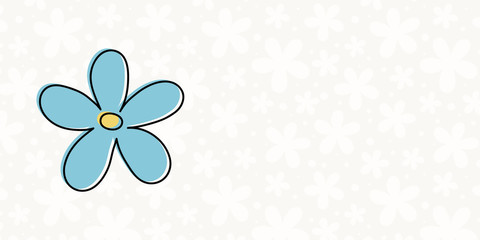 Design of a banner with cute flower. Mother’s Day, Women’s Day and Valentine’s Day template. Vector