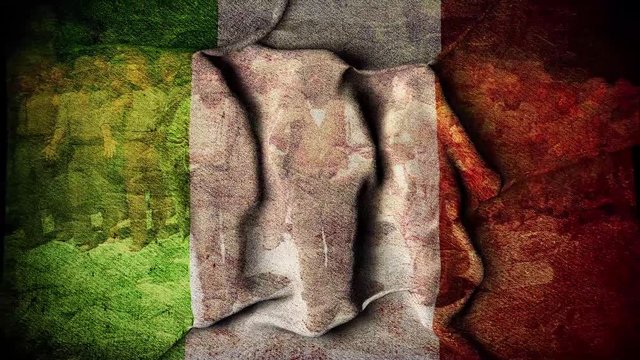 Il Quarto Stato dipinto, bandiera italiana.