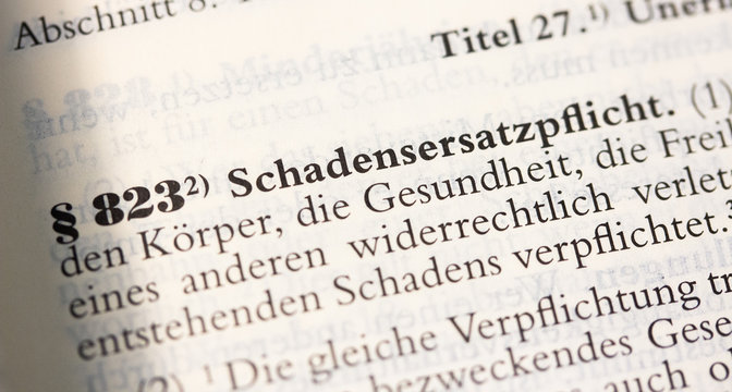 Schadensersatz, Schadensersatzpflicht in &sect; 823 BGB