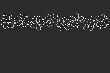Layout of a banner with cute flowers. Mother’s Day, Women’s Day and Valentine’s Day background. Vector