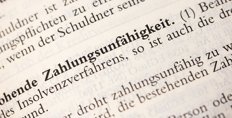 Zahlungsunf&auml;higkeit, Insolvenz