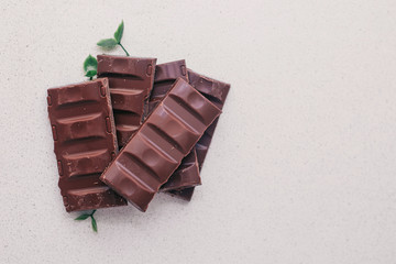 Chocolate bars on the table