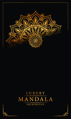 Luxury ornamental mandala design background with golden arabesque pattern arabic islamic east style