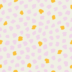 Hand drawn colorful seamless dot pattern. Vector abstract texture with chaotic spots.