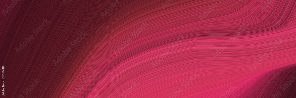 Poster elegant colorful horizontal canvas with moderate red, very dark pink and dark pink colors. fluid cur