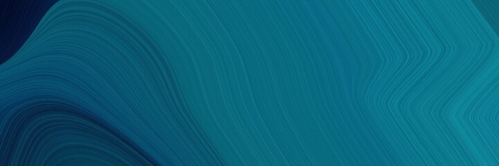 elegant artistic banner design with teal, very dark blue and dark cyan colors. fluid curved flowing waves and curves