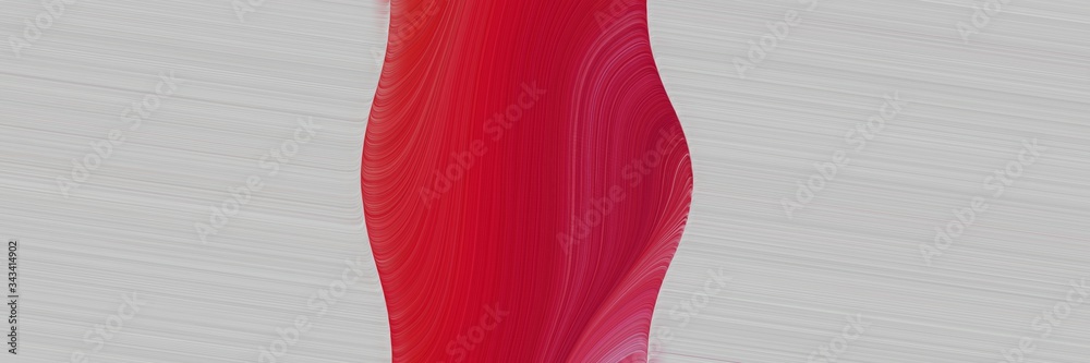 Poster elegant surreal horizontal banner with silver, firebrick and pale violet red colors. fluid curved lines with dynamic flowing waves and curves