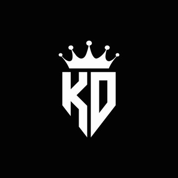 KD logo monogram emblem style with crown shape design template