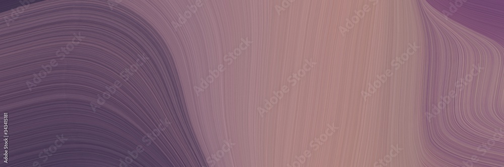 Poster elegant flowing designed horizontal canvas with gray gray, old mauve and dim gray colors. fluid curved flowing waves and curves