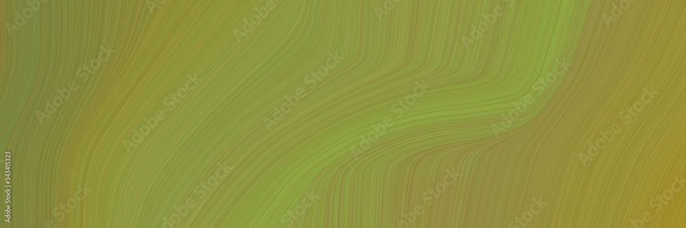 Poster elegant flowing header design with olive drab, peru and yellow green colors. fluid curved flowing wa