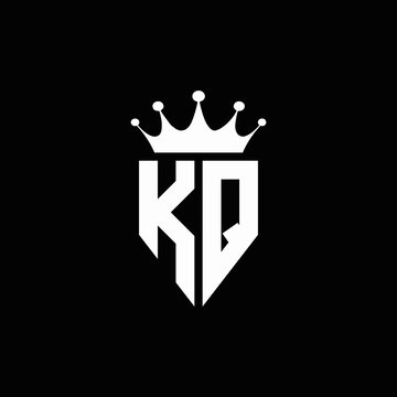 KQ logo monogram emblem style with crown shape design template