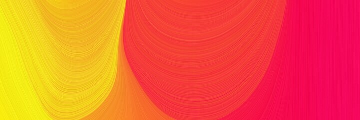 elegant dynamic designed horizontal canvas with tangerine yellow, crimson and bronze colors. fluid curved lines with dynamic flowing waves and curves