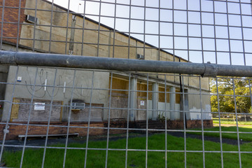 Old fire station building in the city