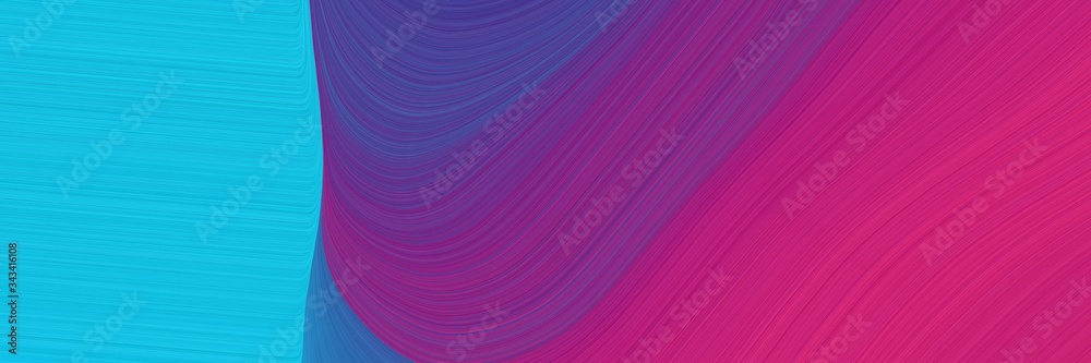 Poster elegant decorative poster with purple, medium violet red and dark turquoise colors. fluid curved lin