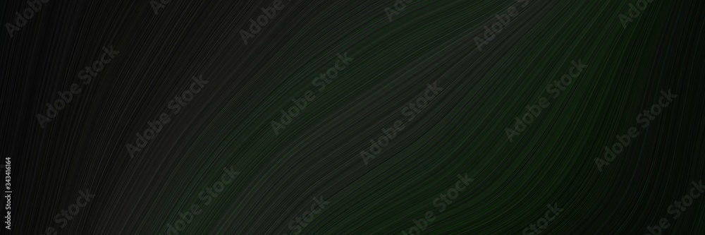 Leinwandbilder elegant dynamic horizontal canvas with very dark green, very dark blue and black colors. fluid curve