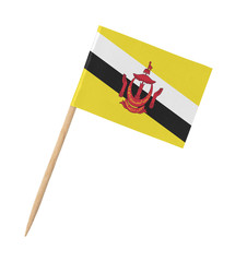 Small paper flag of Brunei on wooden stick