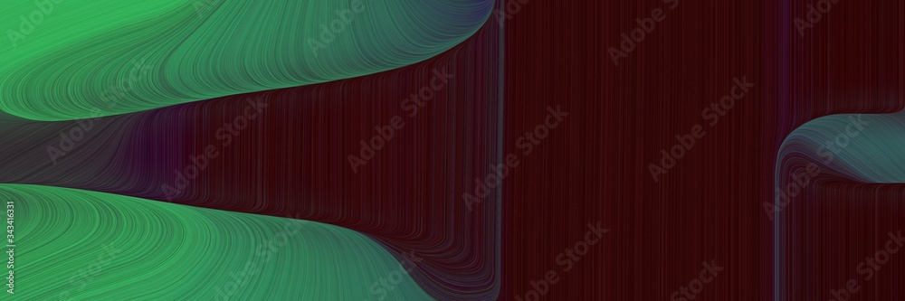 Poster elegant flowing horizontal canvas with sea green, very dark pink and dark slate gray colors. fluid c