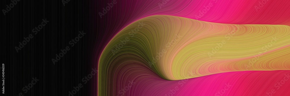 Poster elegant modern banner with very dark pink, peru and dark moderate pink colors. fluid curved lines wi