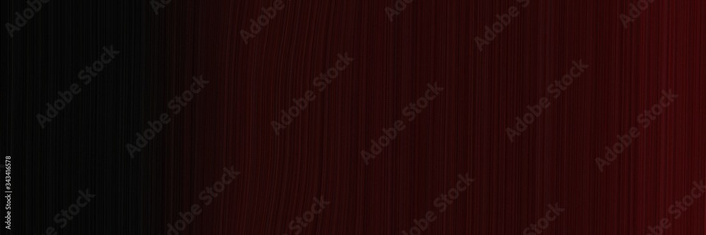 Fototapete elegant dynamic horizontal cover with very dark red, black and very dark pink colors. fluid curved l