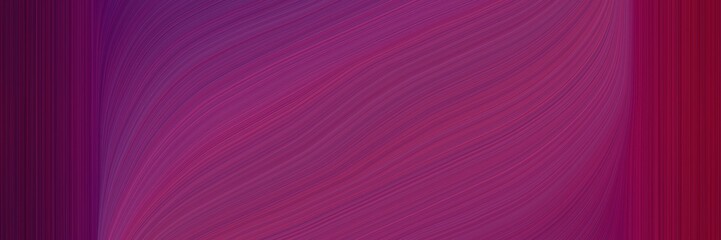 elegant artistic horizontal banner with dark moderate pink, very dark violet and dark pink colors. fluid curved flowing waves and curves