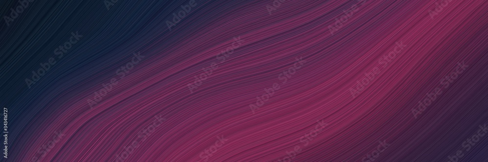 Poster elegant colorful designed horizontal card with old mauve, very dark blue and dark moderate pink colors. fluid curved lines with dynamic flowing waves and curves